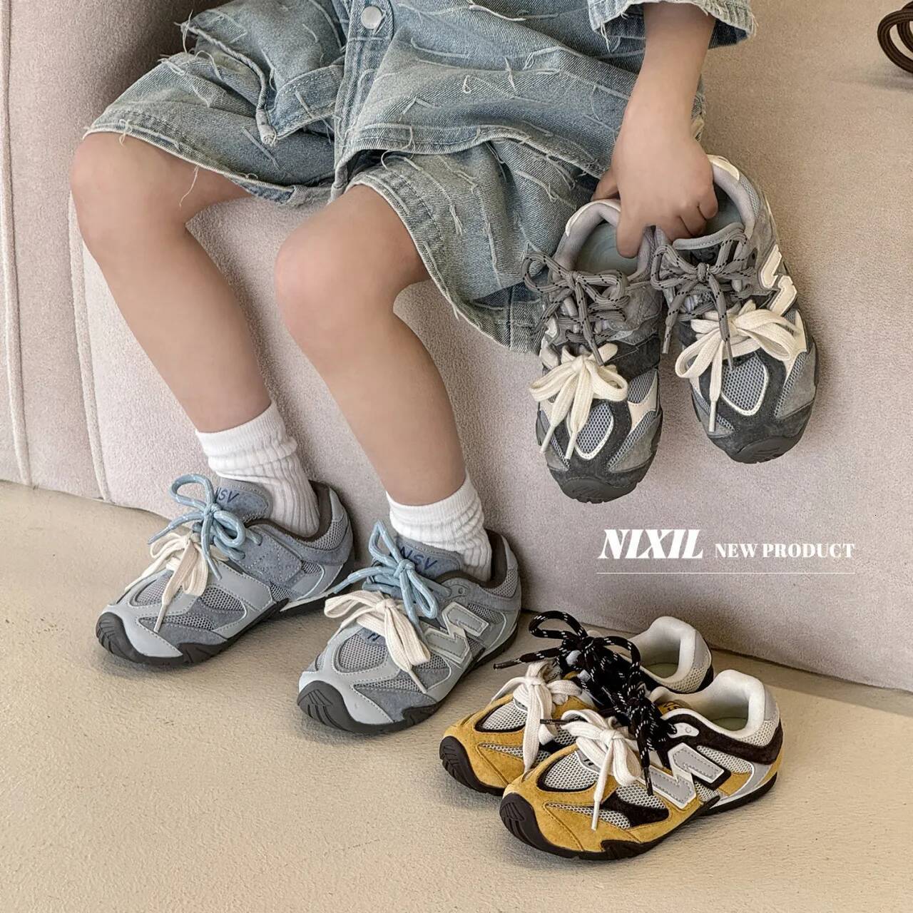 Trendy Outdoor Single-mesh Breathable Training Toddler New Skateboard Shoes Summer Sneakers for Boys Kids 26Y0805