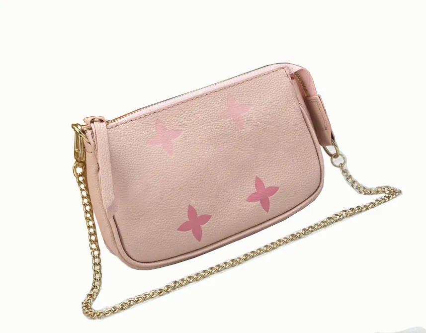 Women's Designer Clutch Bags Elegant MINI POCHETTE ACCESSOIRES Long Purse By The Pool Fashion Chain Wallets Premium Quality Classic Flower Lett