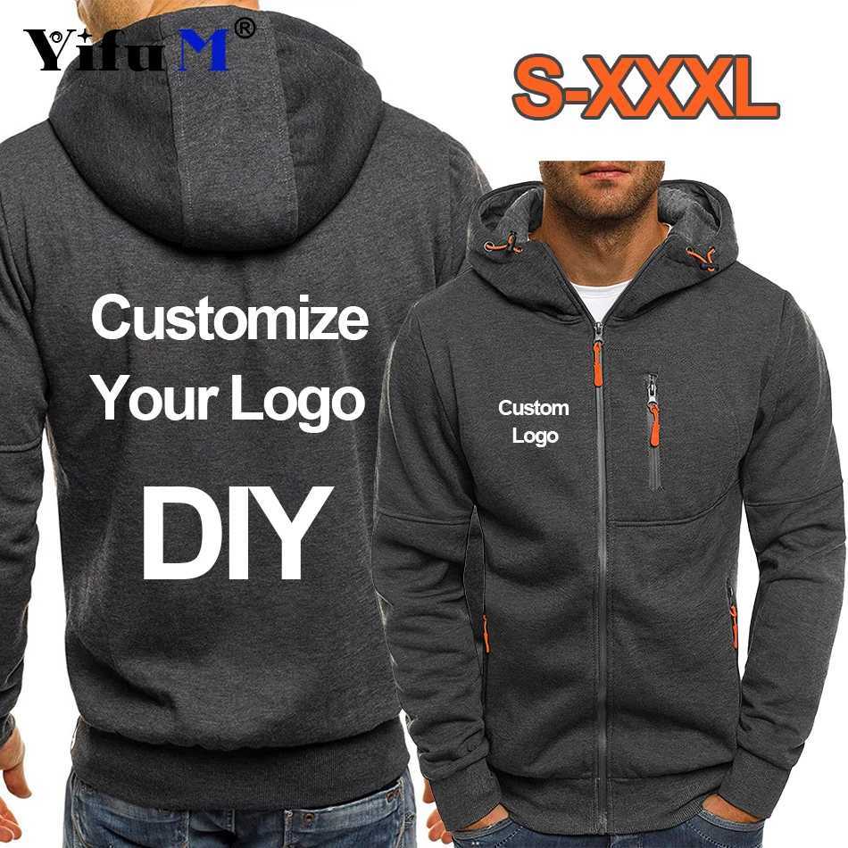 DIY Men's Hoodies Custom Sweatshirts Zipper for Male Hoody Sweatshirt Flce Cardigan Hooded Jacket Autumn Clothing S260805NSZ7