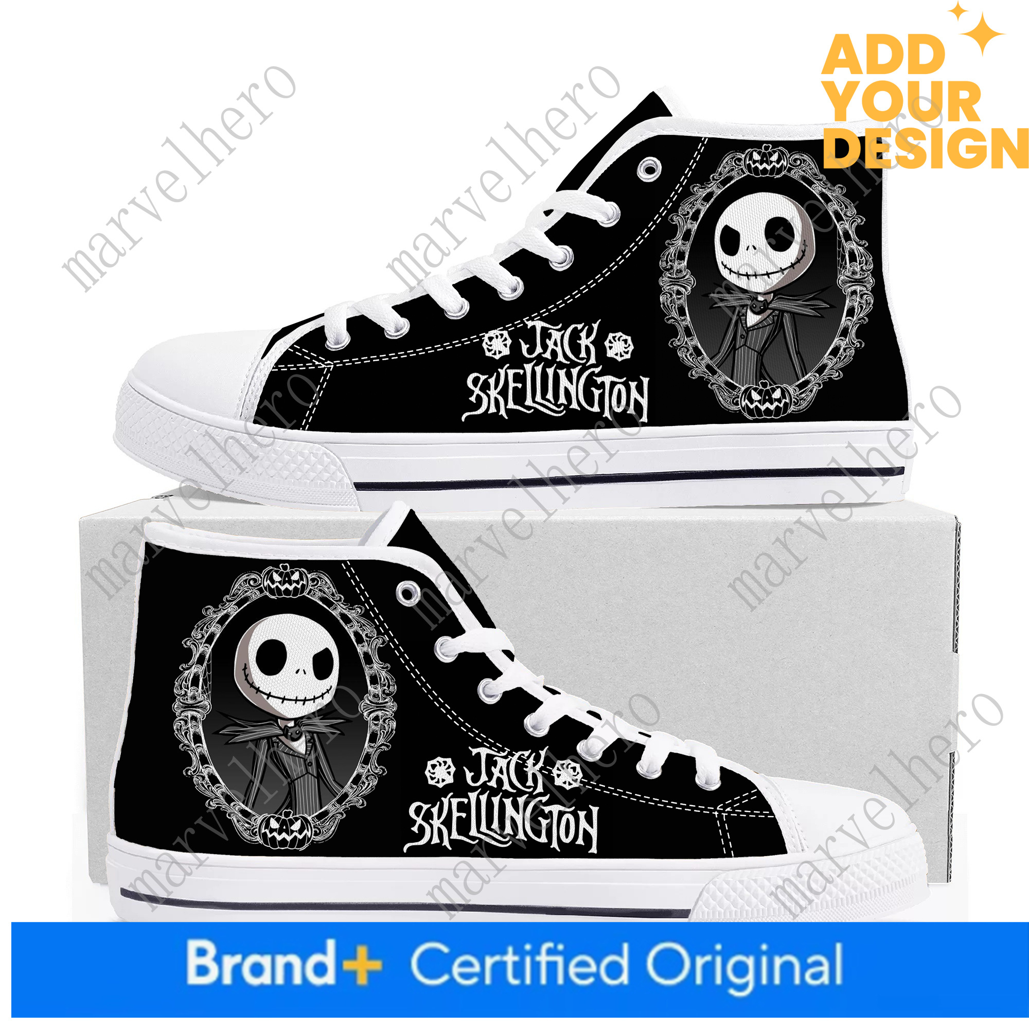 The Nightmare Before Christmas Top Casual Shoes Mens Womens Teenager Canvas Sneaker Cartoon Anime Casual Pinhead Couple High Quality Custom Made Cou