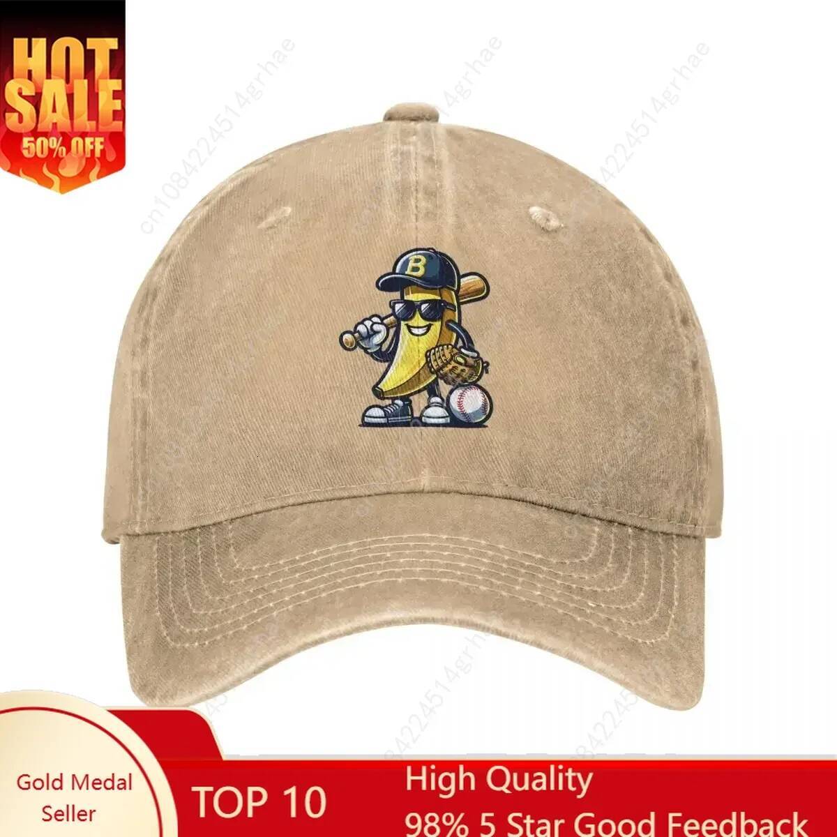 Banana Playing Fruit Lover Baseball Vintage Distressed Washed Savannah Cap Unisex Outdoor Workouts Hats