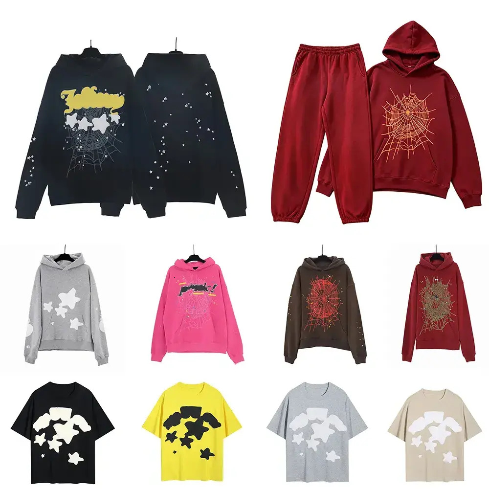 spider hoddie Young Thug Men Women Hoodie Foam Print Web Graphic Pink Sweatshirts Y2k Pullovers S 2Xl Designer Hoody Tracuit fallow Shirts 453