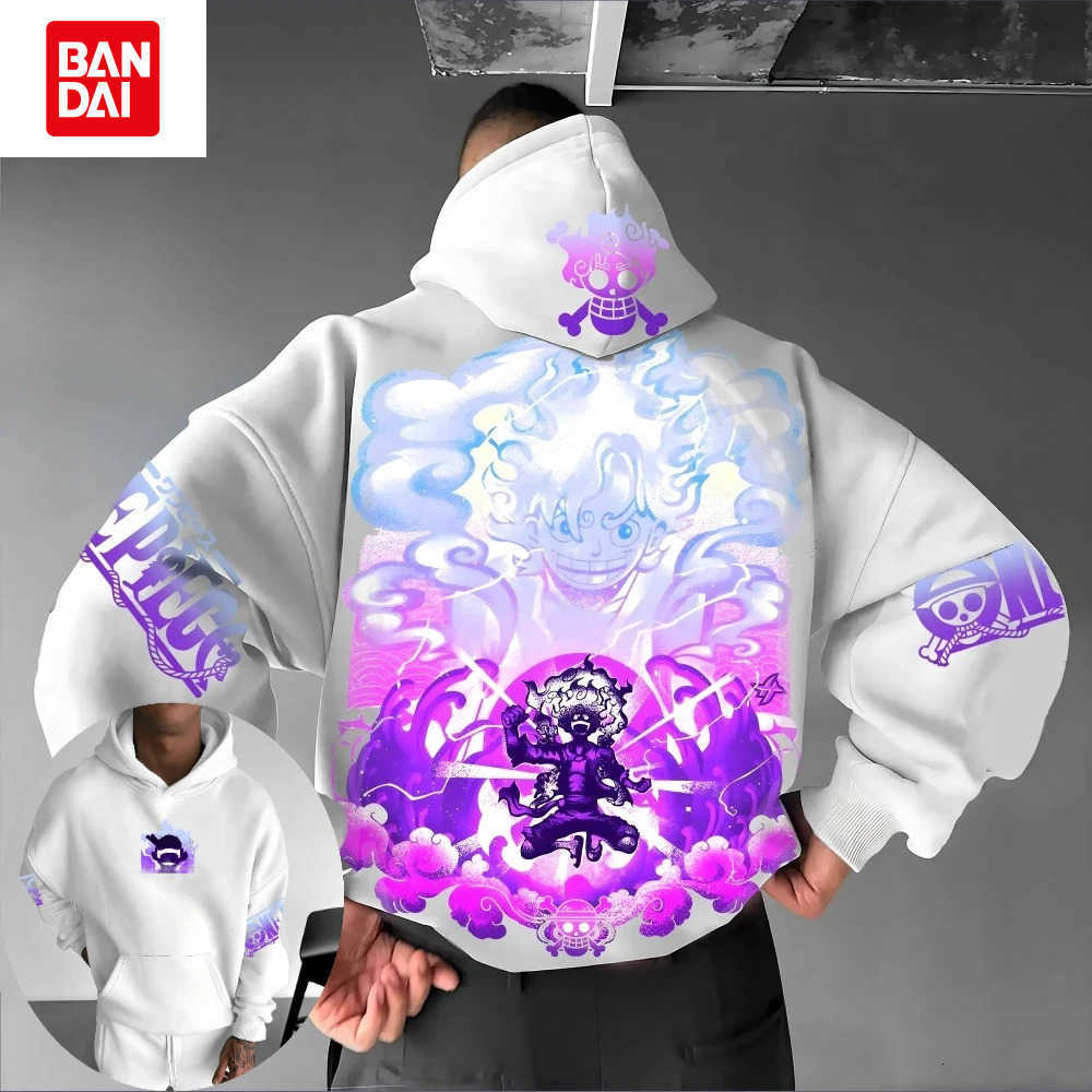 Bandai ONE PIECE Men's Hoodie Sweater Monkey D. Luffy Anime Spring and Autumn Boy Children's Long Sleeve Niche Parent-Child Clothing L2608