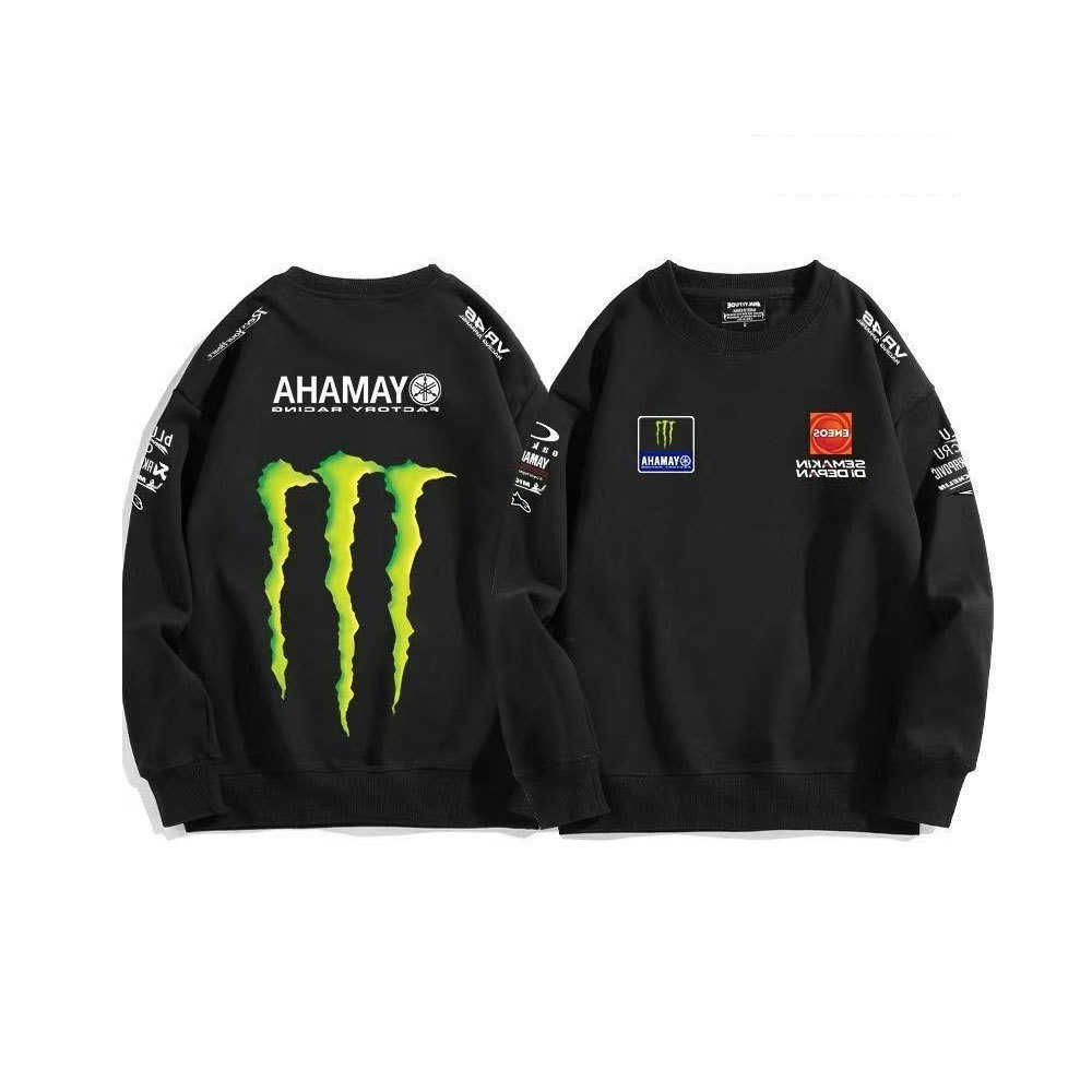 Yamaha Monster Men's Energy Racing Sweatshirt Casual Long Sleeve Crew Neck Pullover Motocross Streetwear Loose Fit TopsT260806