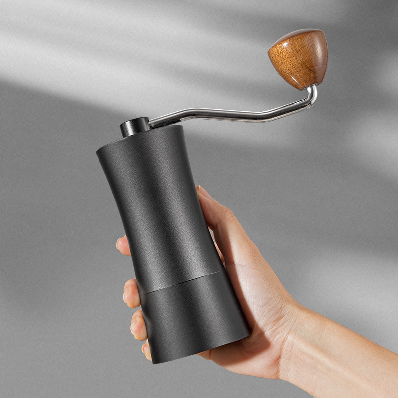 Portable Manual Coffee Bean Grinder Steel Burr Aluminum Alloy 420 Stainless Steel Hand-Cranked Small Home Coffee Grinding Tool