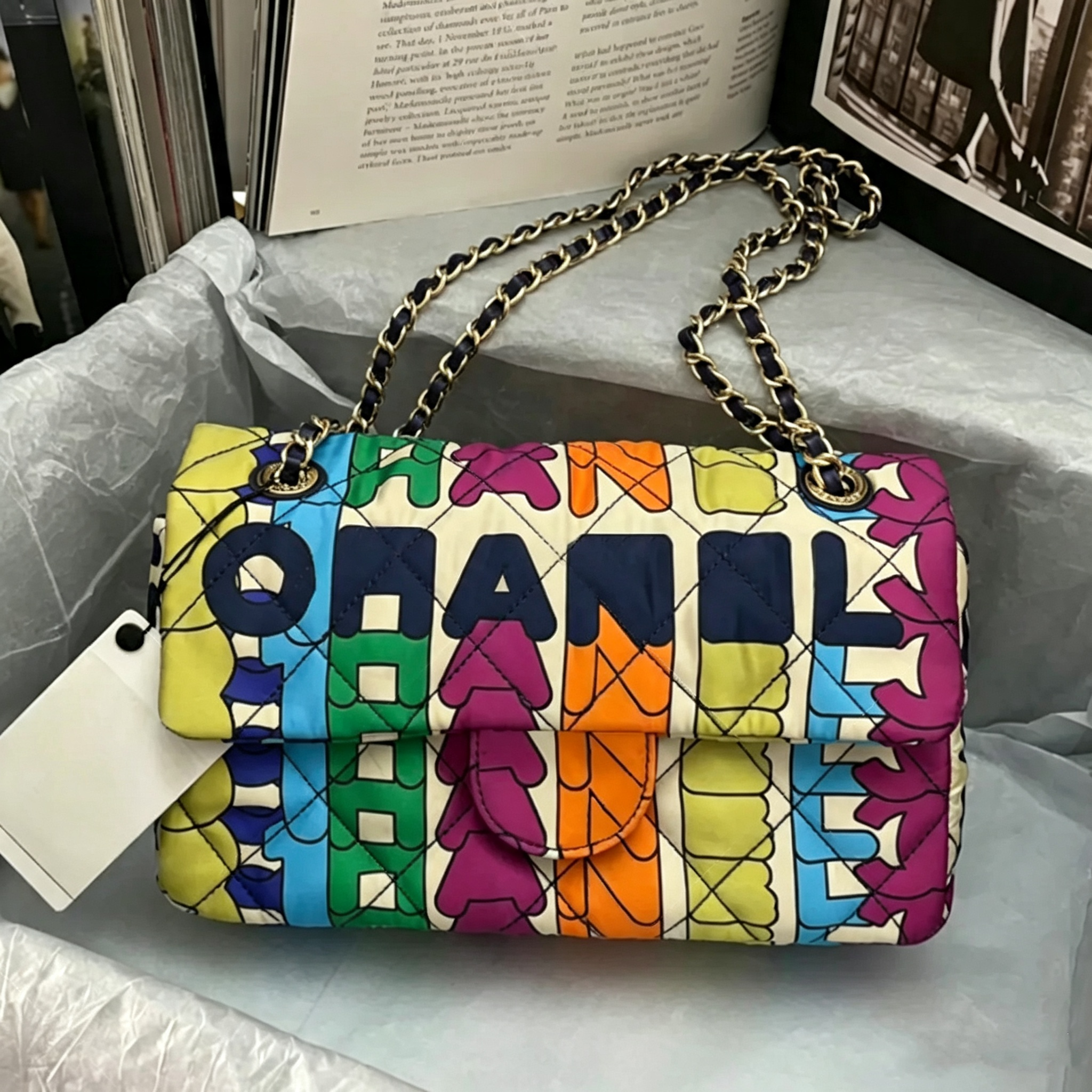 12A Upgrade Mirror Quality Designer Rainbow Flap Bag 24.5cm Handbags for Women Colorful Shoulder Bags Crossbody Purse Luxury Chain Bags with Box