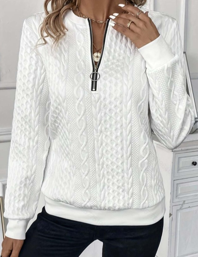 1640 Women's Quilted Sweatshirt Zip-Up Cardigan Jacket Autumn/Winter