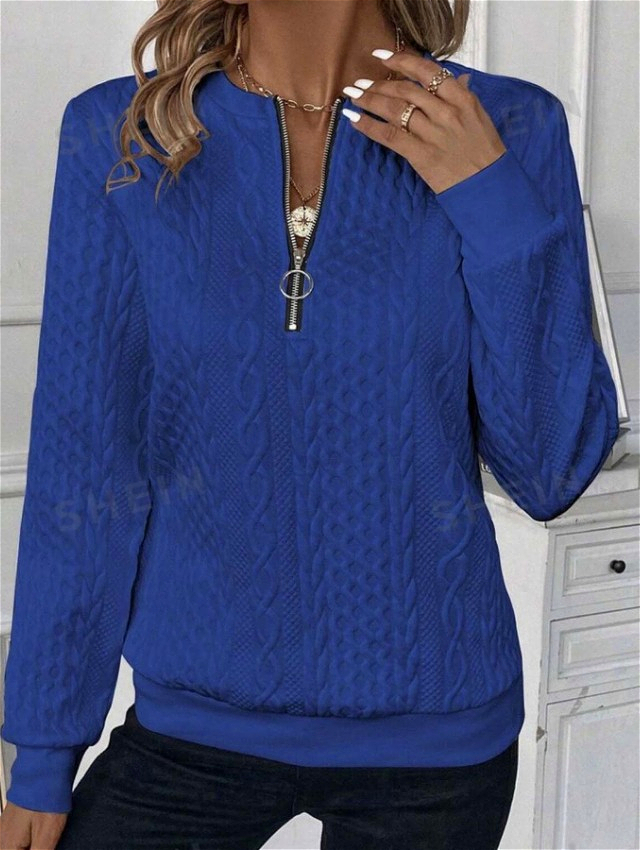 Adele134 Women's Quilted Sweatshirt Zip-Up Cardigan Jacket Autumn/Winter