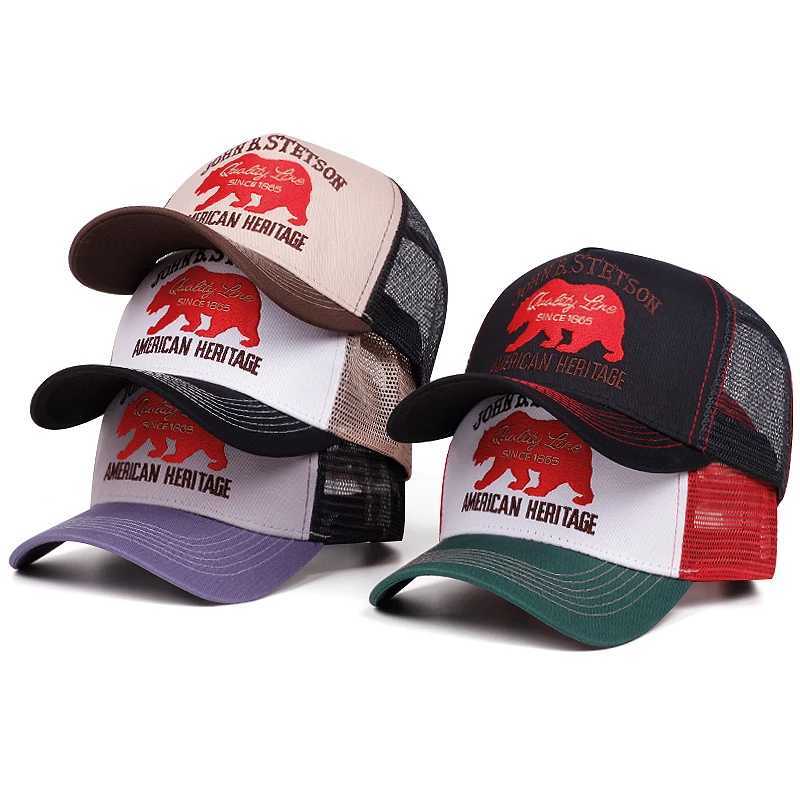 2025 Personalized New Baseball Hat STETSON Red Bear Truck Hat Outdoor Sports Sunshade Hat Daily Casual Wear Breathable Mesh Hat Z260806