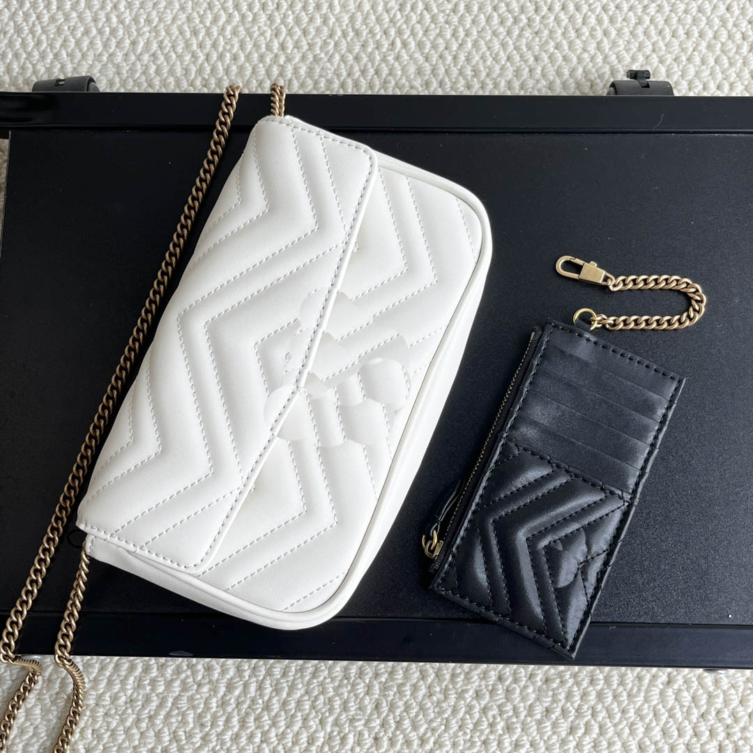 Ensemble de sacs à bandoulière en chaîne matelassés inspirés par les créateurs de luxe, sac à bandoulière en point de poisson avec portefeuille p