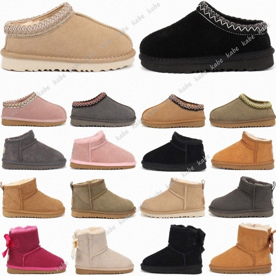Kids boots Slippers Toddler Australian Ultra Mini Platform Booties baby warm sandals black Maroon mini snow Boot Children boys Girls shoe