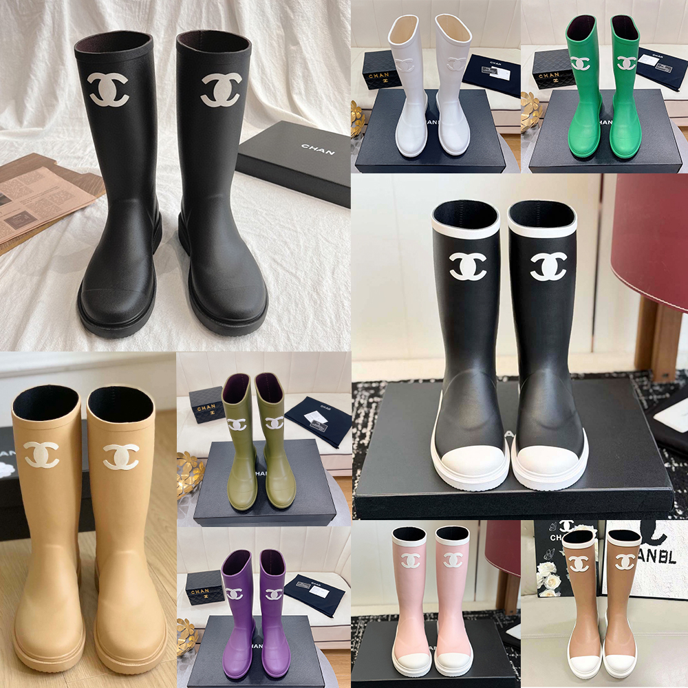 Designer CC logo shoes color waterproof high boots are suitable for daily outdoor wear in autumn