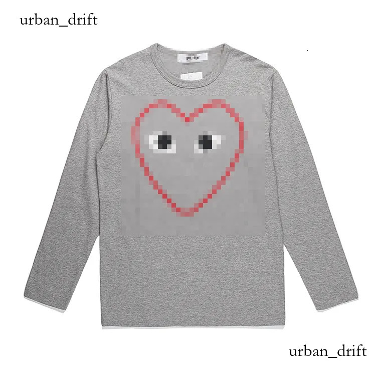 commeness desvgarconness Long Sleeves man woman Shirts Crewneck Light Thin Round Neck Red Heart Printed Tee Tops Designer Hoodie Unisex Sweat Pullov