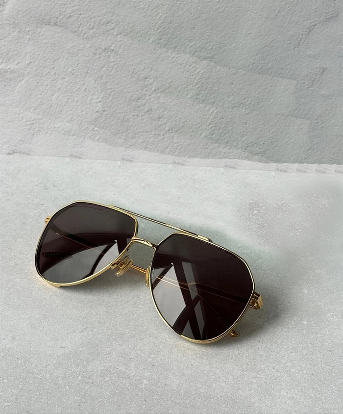 Pilot Sunglasses for Women Men Designer UV400 Protection Sun shades Vintage Gold Metal Frame Brown Sun Glasses