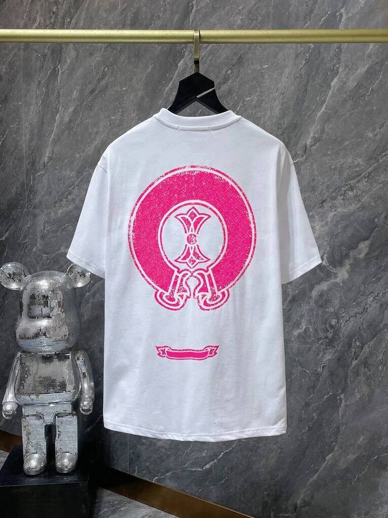 Chrome Shirt Men's Designer Casual T Shirt Horseshoe Sanskrit Letter Print Outdoor Casual Sports Y2k Hip Hop Moisture Wicking Plain Colour Cros