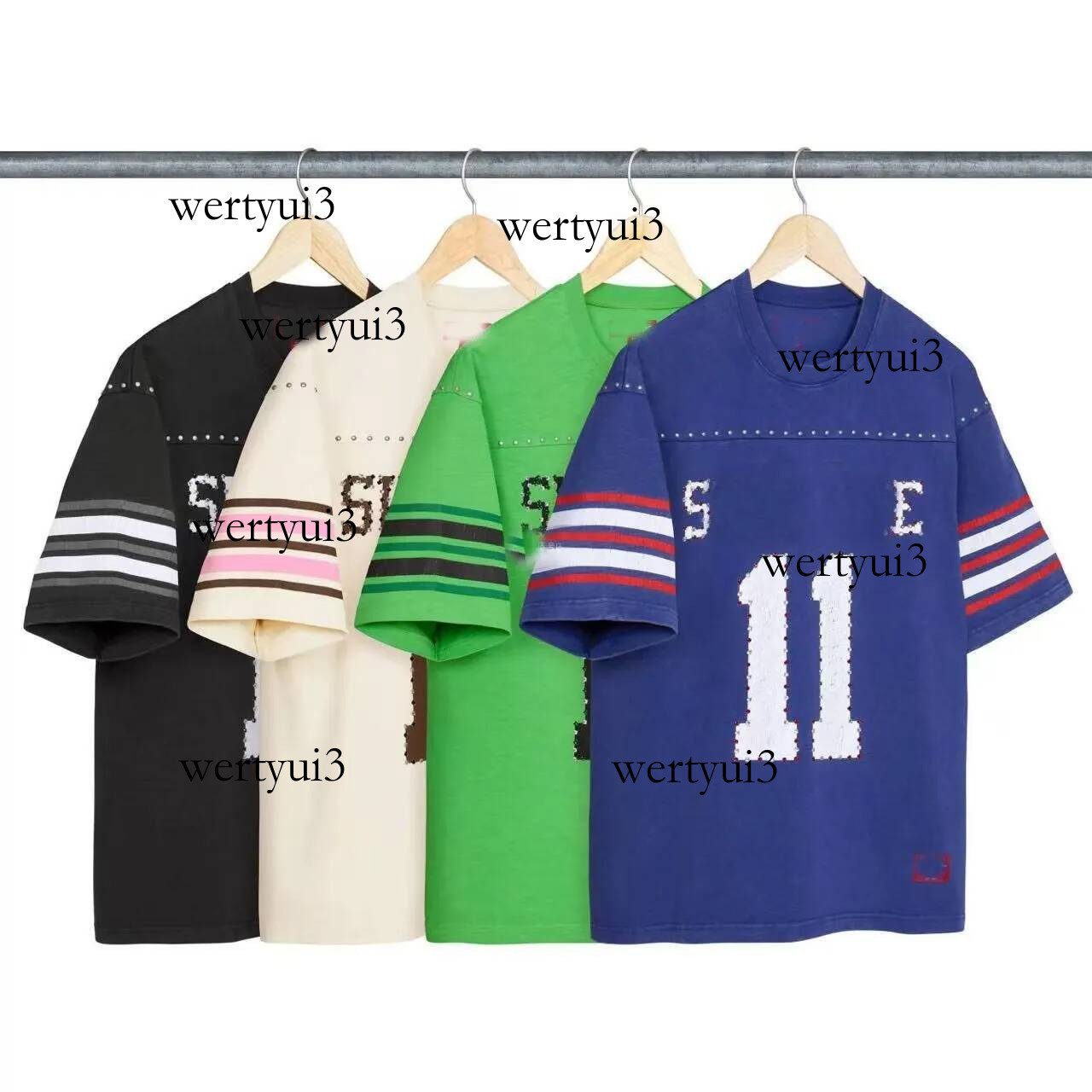 26SS Studded S/S Football Top T Mens Jersey Casual Summer Tee Shirt Brand No11 Jerseys
