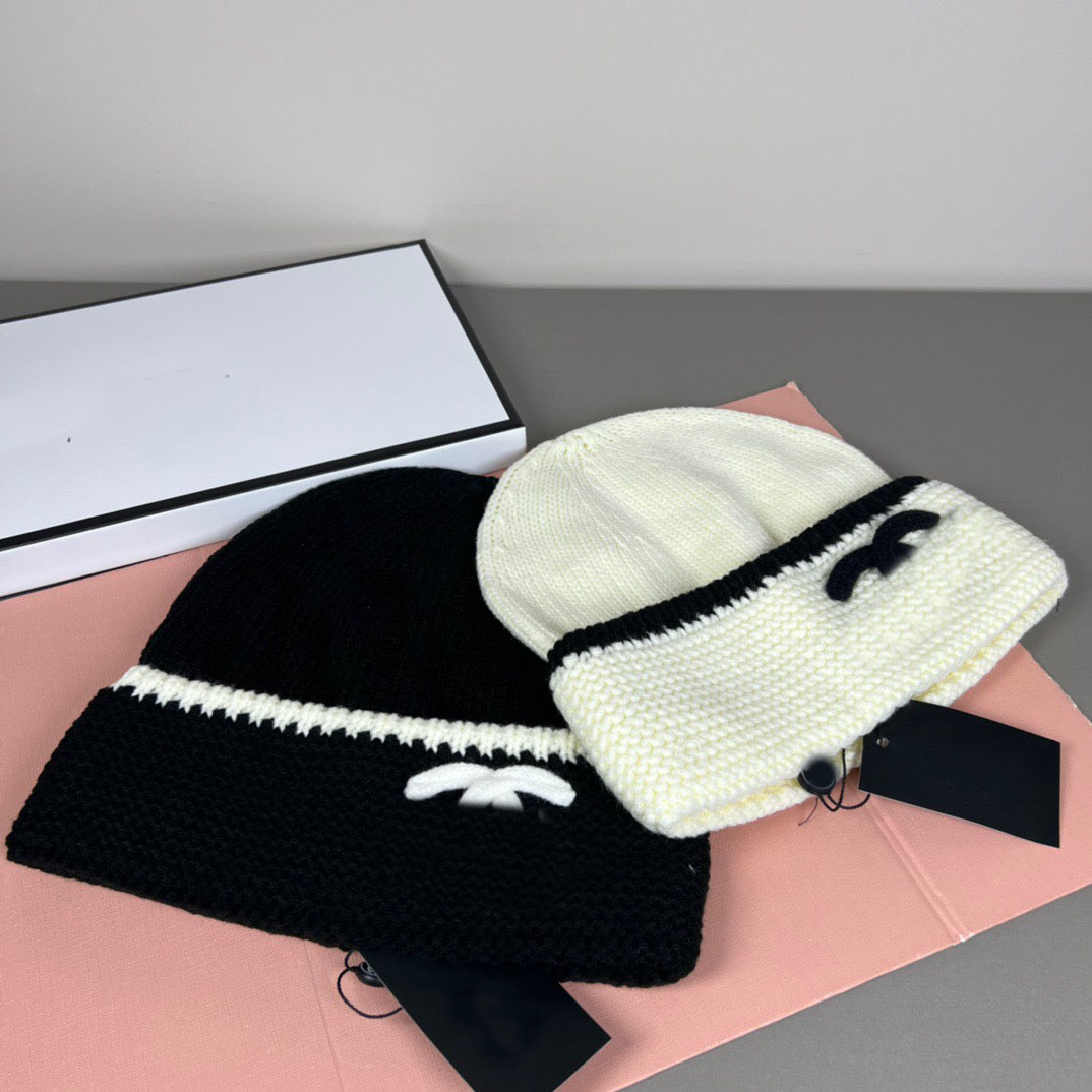 Letter Wool Beanie Hats Winter Knitted Hat for Women Designer Beanies Warm and Thick Knitted Hat Trendy Fashion Ear Protection Hat Skull Caps Outdoo