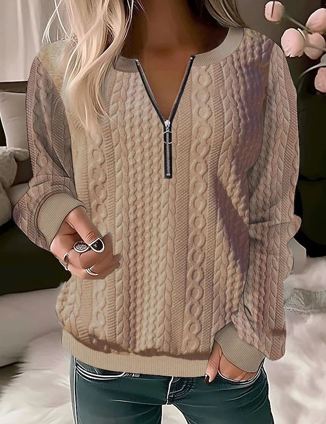 1636 Women's Quilted Sweatshirt Zip-Up Cardigan Jacket Autumn/Winter