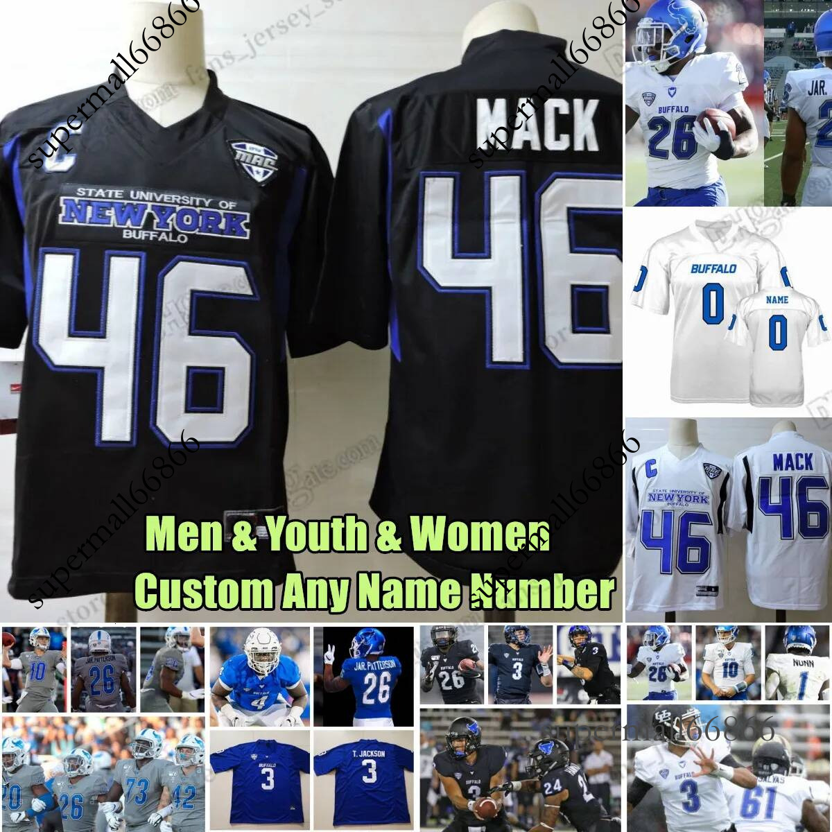 Custom S 6XL buffalo bulls College Football Jerss Khalil Mack Shaun Dolac Cole Snyder Mike Washington Ron Cook Jr Williams Jamari Gassett Any Name N