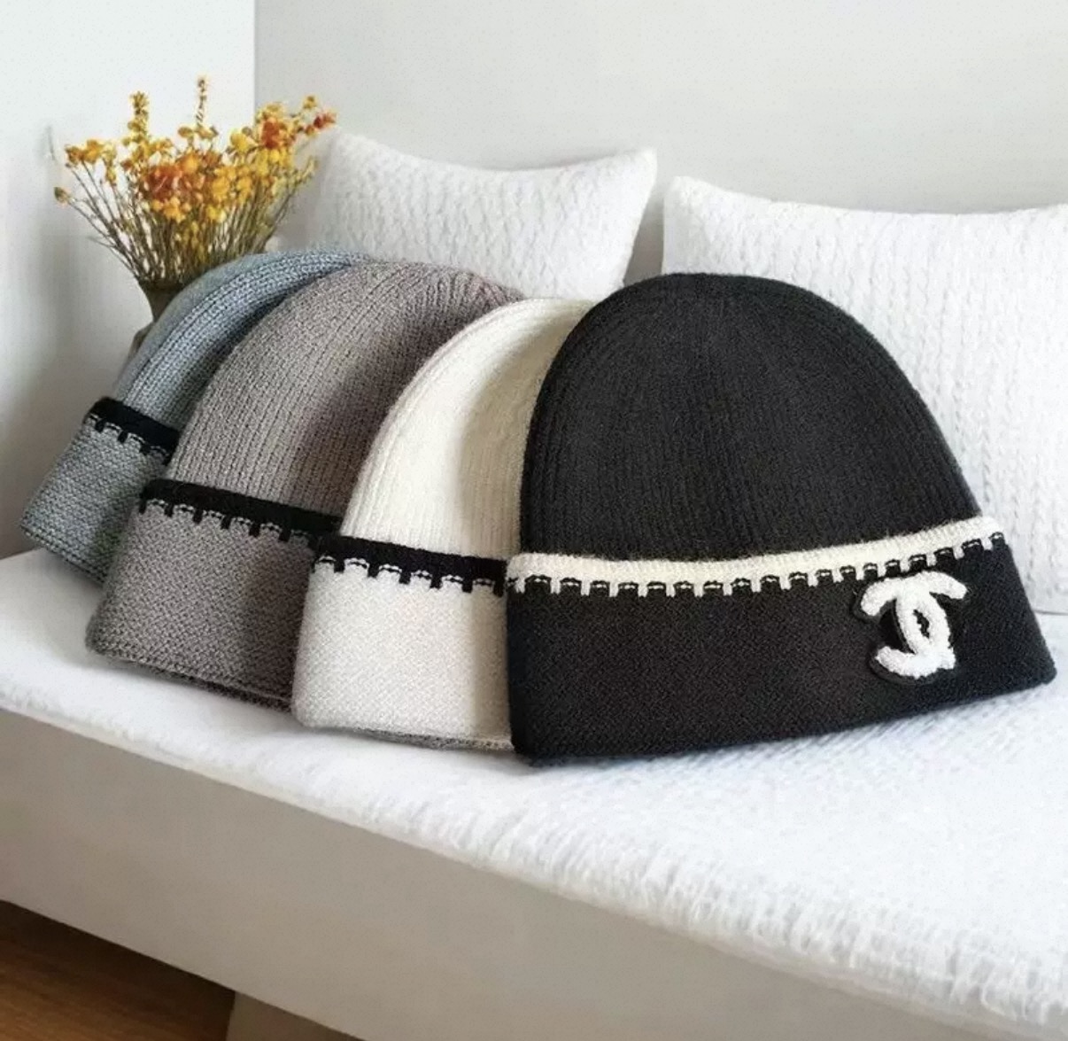 Bonnet chaud d'hiver pour femmes, pull de styliste, casquette froide pour hommes, chapeau de ski en plein air