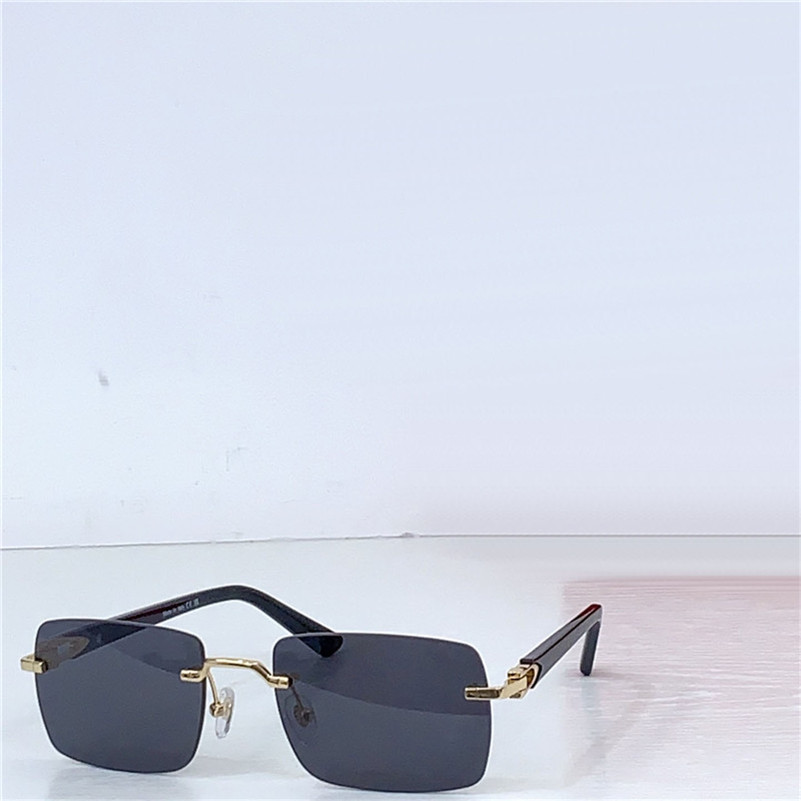 New fashion design square sunglasses 0579S rimless wooden temples simple and popular style versatile outdoor UV400 protection eyewear