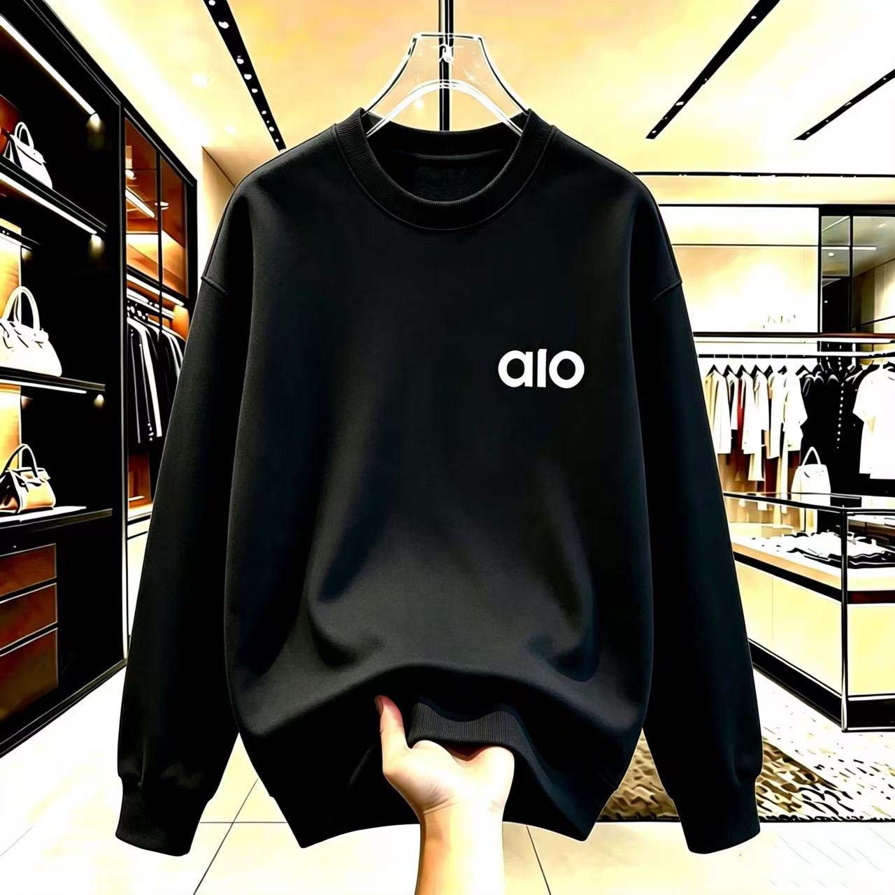 Autumn winter new presbyopic letter Jacquard lazy relaxed round neck for men and women with the same sweater M 5XL778