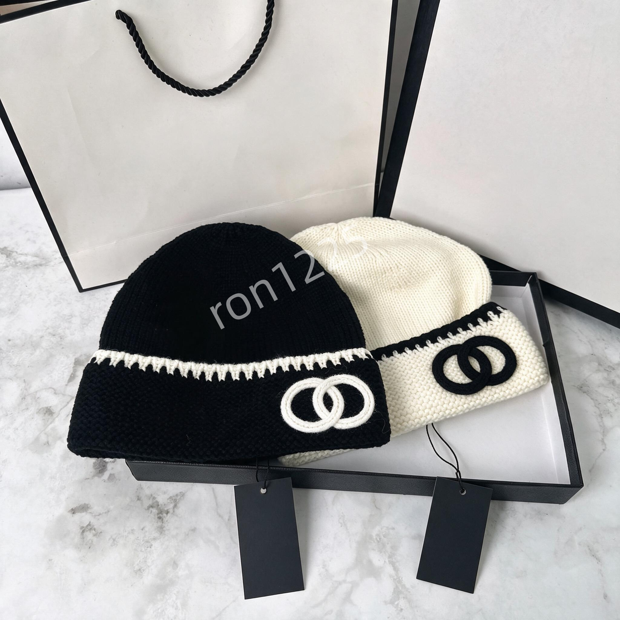 Designer Beanie Fashion Hat Unisex Black White Knitted Beanie Letter Print Soft Warm Winter Wool Hat High Quality