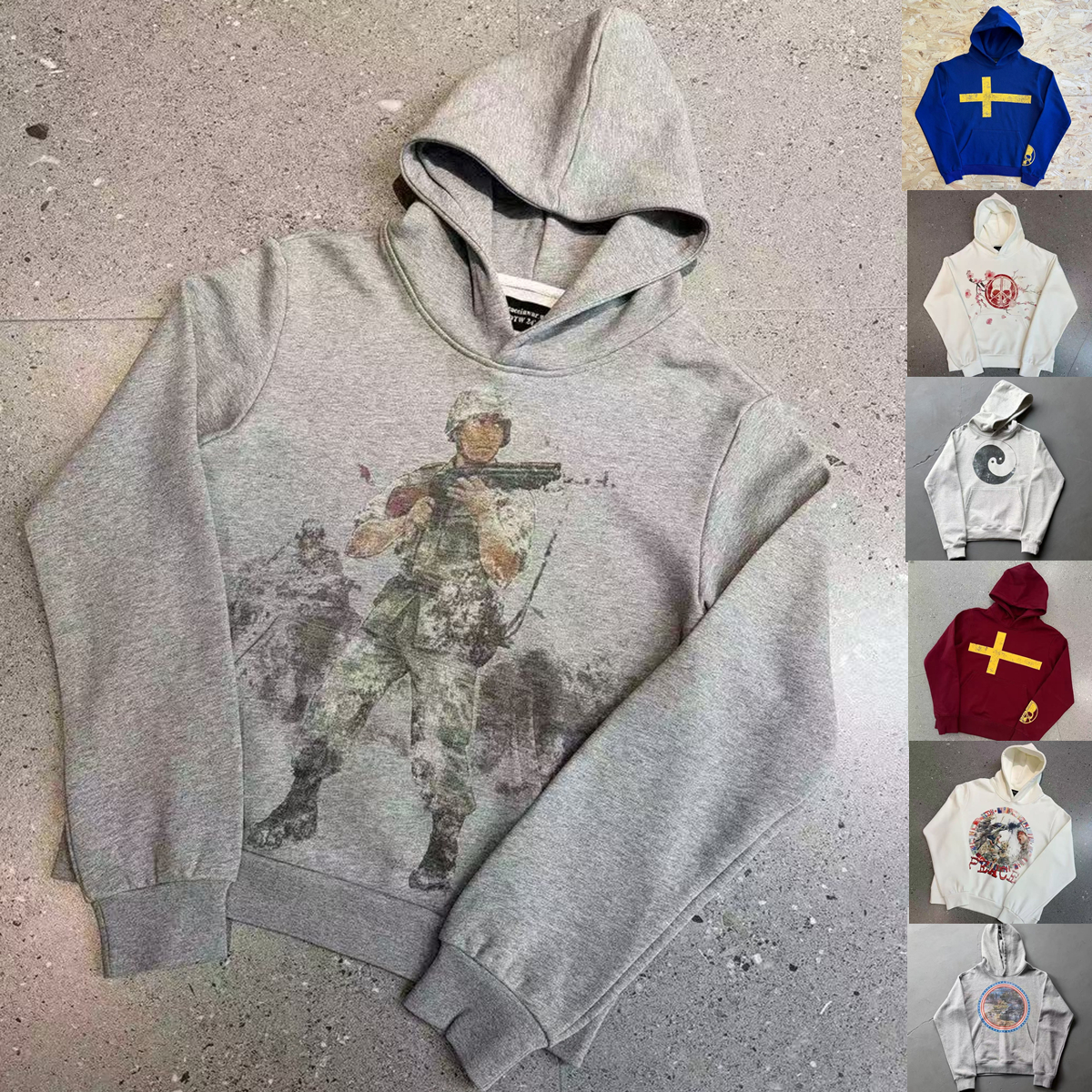 peace in war hoodie designer hoodie hoodies for men Unisex Boxy Fit Vintage Washed Graphic Print Heavyweight Cotton Pullover Retro Streetwear Hooded