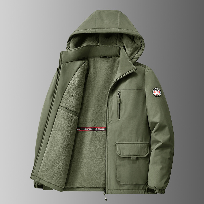 2026 New Autumn Winter Jacket Casual Fleece Fashion Comfortable Breathable Skin-Friendly Men's Cotton Coat