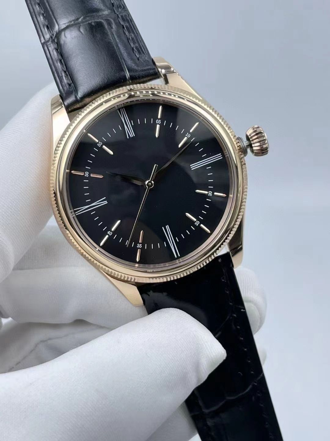Luxury mens watch New Cellini M50505-0020 Men's Automatic Movement Watches gold SS2813 fine steel case cowhleather strap wristwatches#68