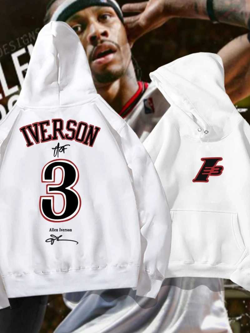 Iverson No. 3 Hooded Sweater Men and Women and Autumn Winter Youth Trendy Basketball Sports Loose Casual Coat Street Wear Q260806