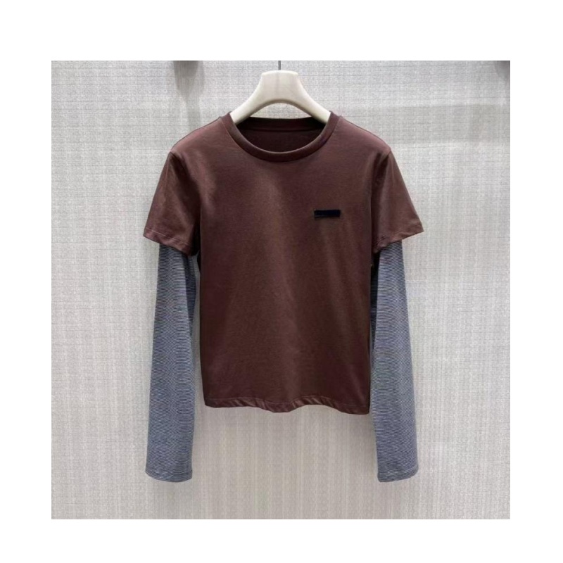 Printemps femme t-shirt chemises de créateurs mode col rond pur coton lettre logo top t-shirts sport de haute qualité polyvalent décontracté lâch