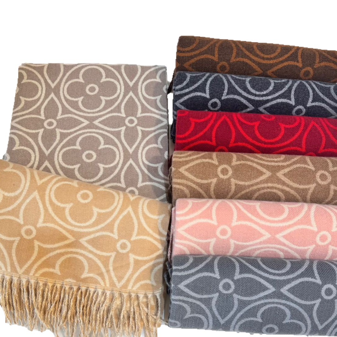 designer's Luxury new jacquard scarf for women in autumn and winter thickened and warm imitation cashmere shawl paired with double-sided scarfA