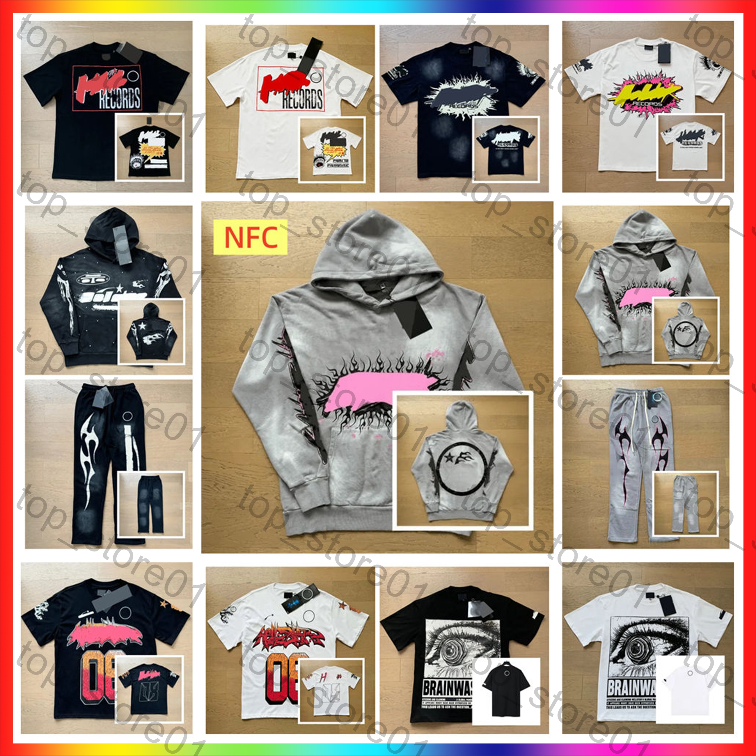 With NFC scan Designer T shirt Mens hell Graffiti Tee Washed Grey Black Loose Tees Letters Print Short Sleeves Top Sell Summer Luxury Hip Hop Men