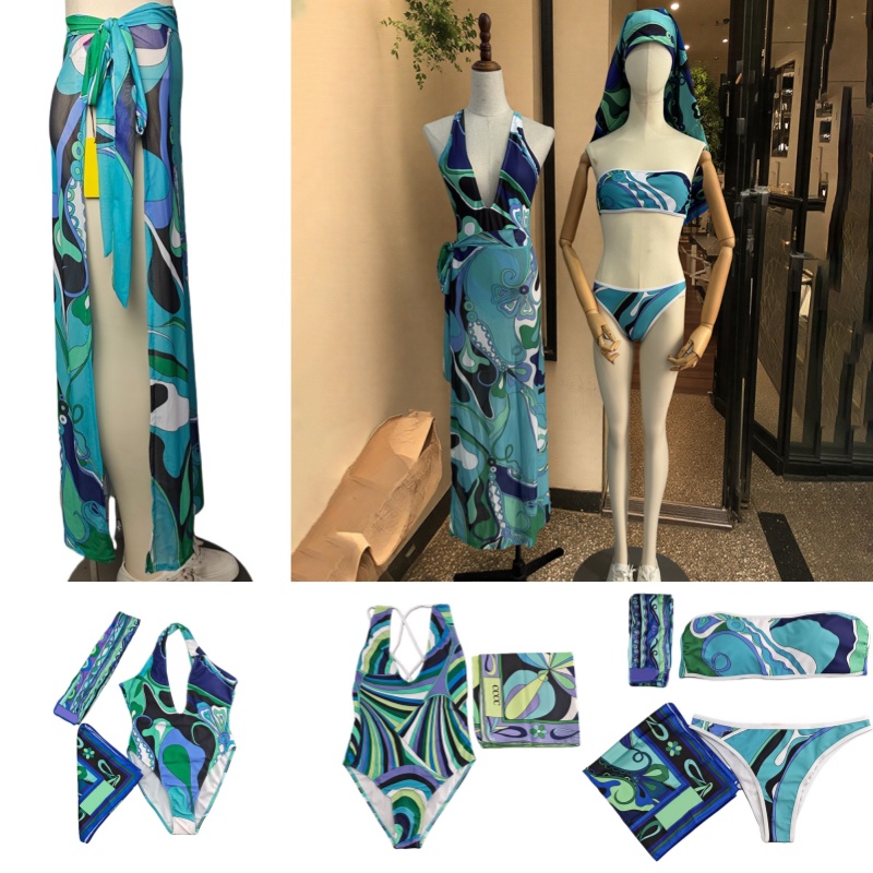Bikinis imprimés de luxe maillots de bain pour maillots de bain femme maillot de bain couvrir Sarong vacances dames Sexy Push Up ensemble Bikini
