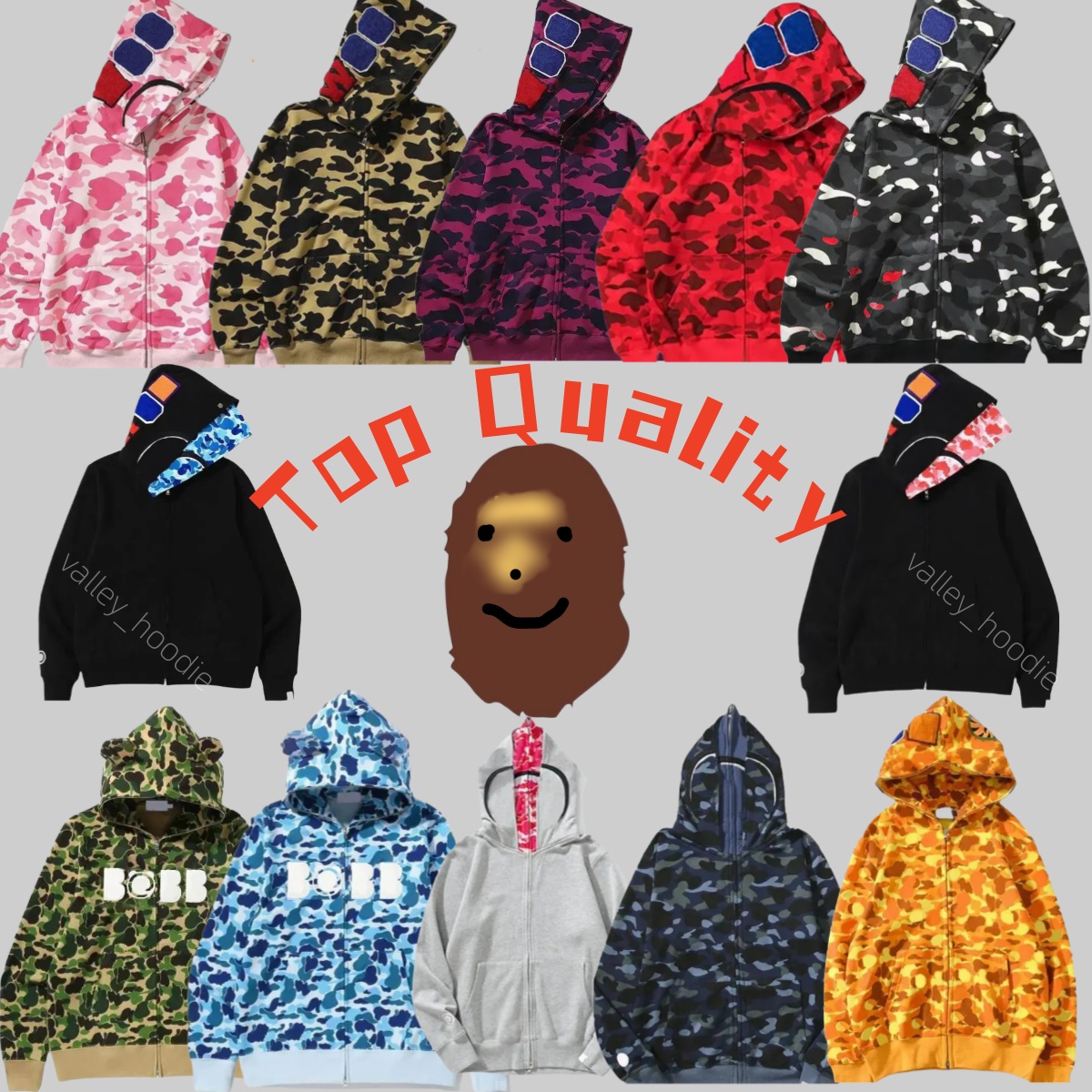 Bapeeshoodie Designer Zip Up Hoodie Haai Sweatshirt Mannen Jumper Hoodies Voor Mannen Katoen Korte Mouwen T-shirt Heren streetwear Jas Trendy Casual