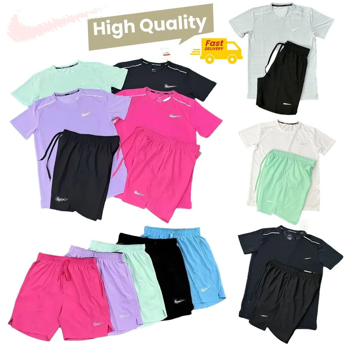 Survêtements d'été pour hommes Tech Set Survêtement de créateur Dri Fit T-shirts Shorts Deux pièces Costume de fitness pour femmes Imprimer Sécha