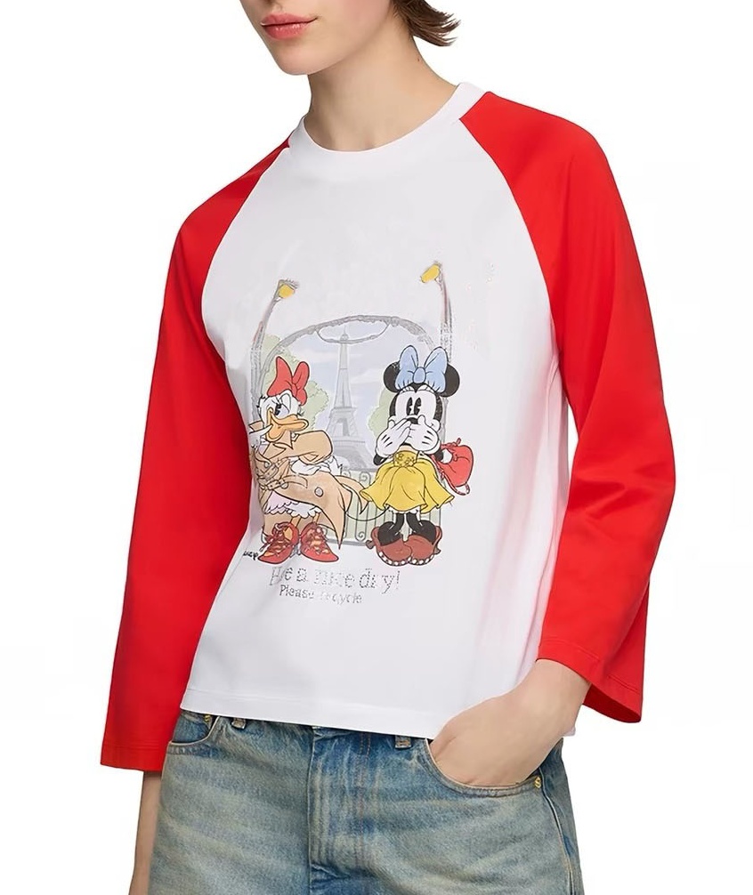 T-shirt 2026 Haute Qualité Designer Coton Casual T-shirt À Manches Longues Nouvelle Tendance Chaud Forage Lettre Imprimer Rouge Blanc Bloc De Cou