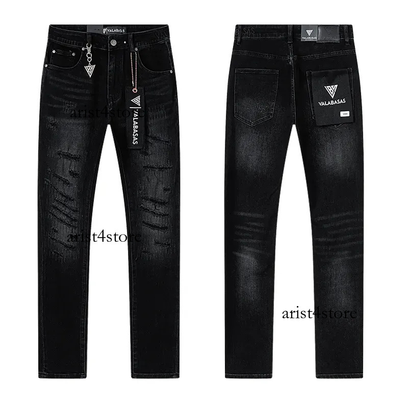 valabasas jeans Men's Denim Jeans Designer breathable fashionable American Micro Flared Lightning Pattern Denim Pants Men's and Women'