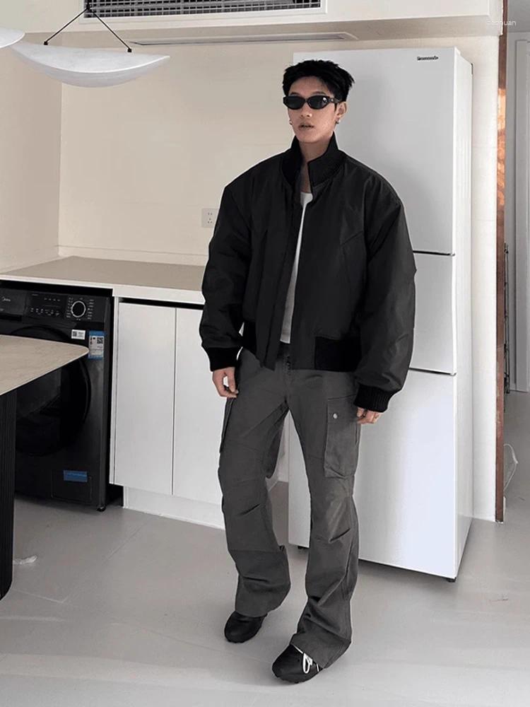 Men's Down Autumn And Winter Fashion Trend Retro Sports Thick Warm Cotton Jacket Loose Comfortable Plus Size Parkas Q24 44