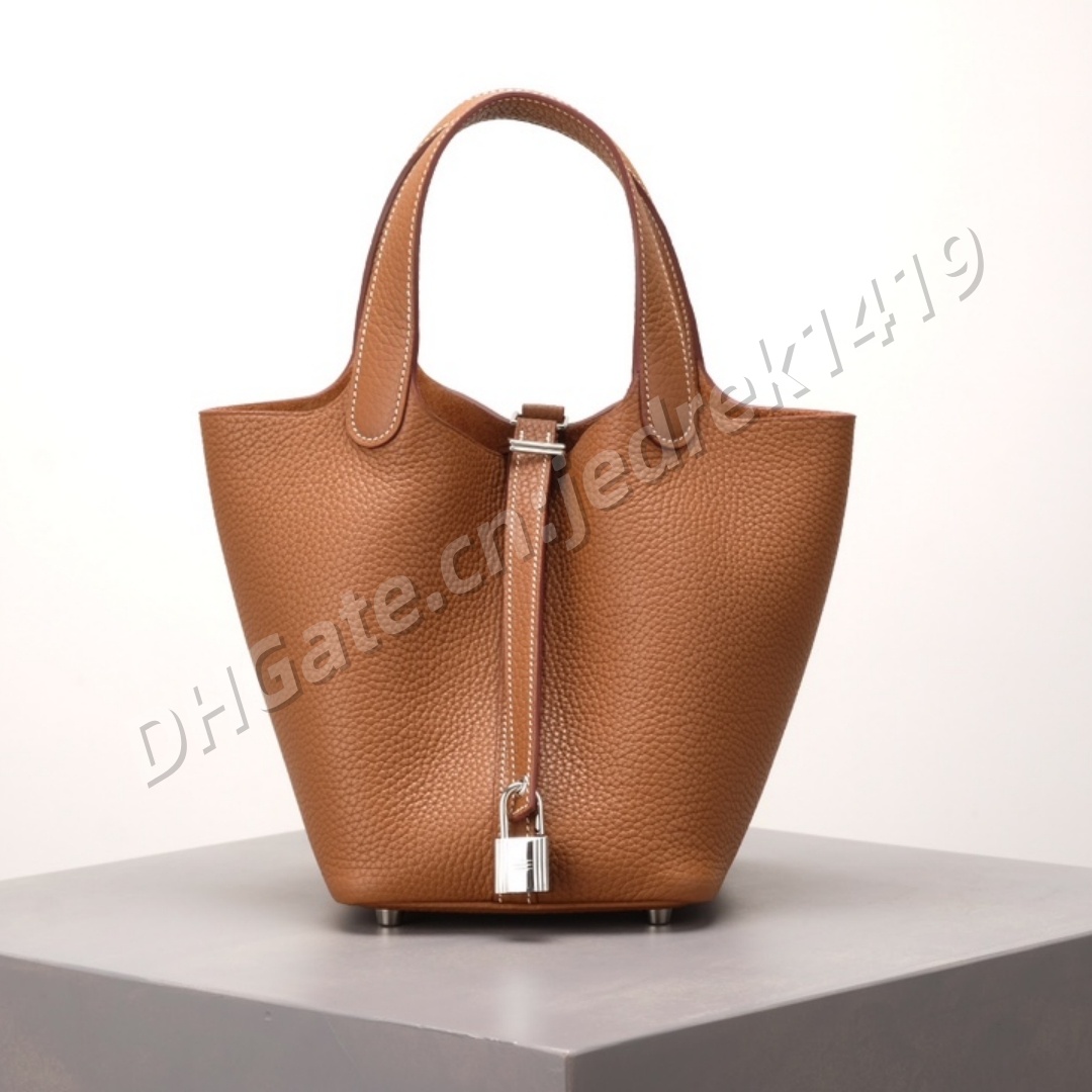 Bucket bag mirror quality designer bag handbag for woman Imported original cowhide shoulder bag soft smooth Tc leather hobo bag luxury fully handmad