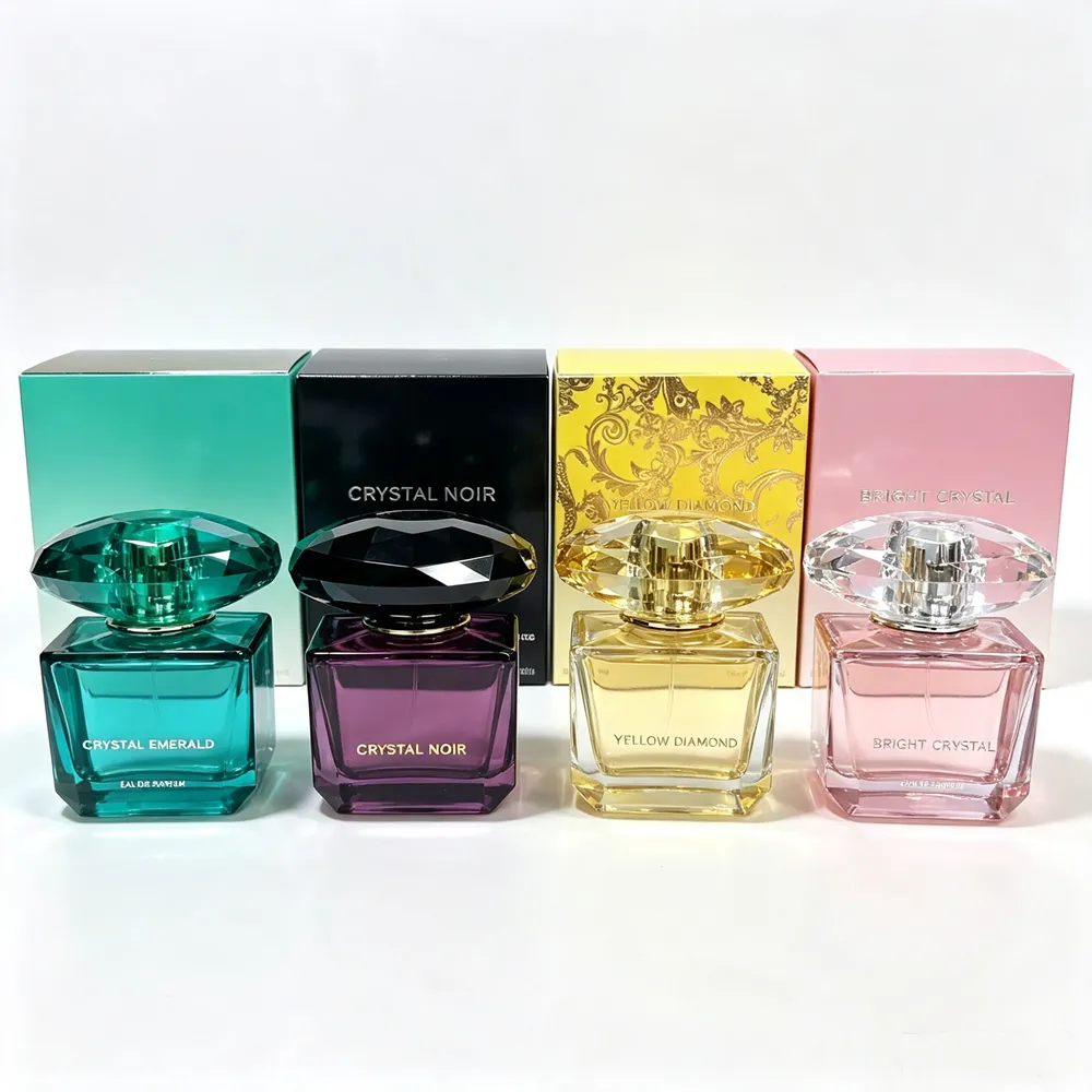 Parfum de marque de luxe CRYSTAL EMERALD Bright Crystal Designer Parfum Femme Jaune Rose Diamant Femme Parfum EDP Longue Durée Bonne Odeur EDT La