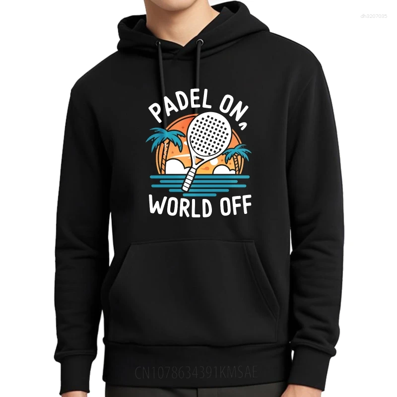 Plus Size Men's Hoodie Men's Hoodies Arrived Men Spring Hoody Padel On World oversized hooded Off Sunset Palm Tree Racket Graphic Zip Up P