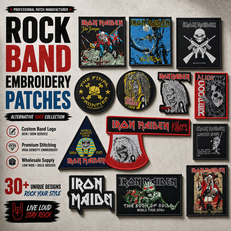European and American rock wrought iron lady band punk personality DIY ironing embroidery patch