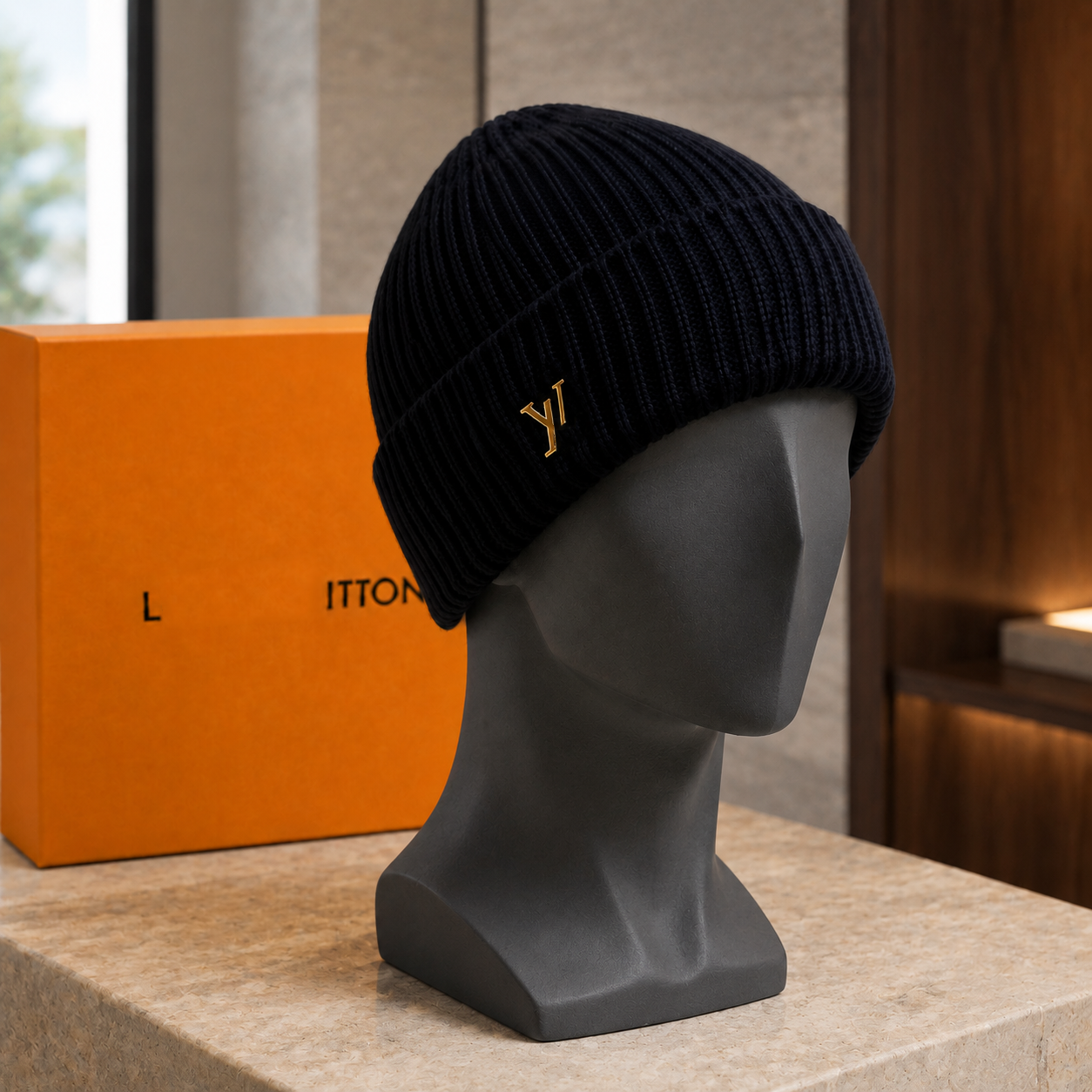 Luxury designer knit hat for men women stylish casual retro cashmere hat with letter and metal logo design thick and warm skull hat for autumn and w