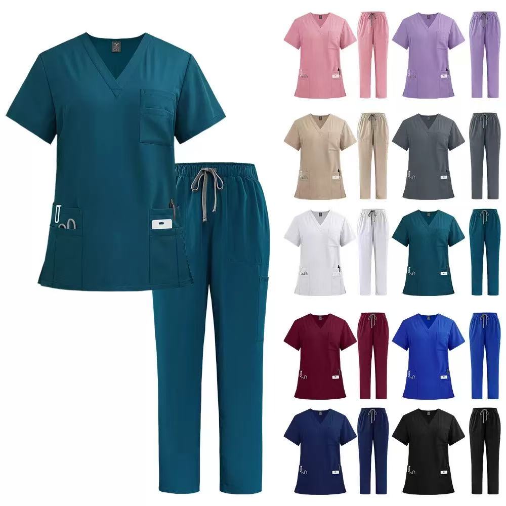 Designer Fig Scrub Set Slim Fit Uniformes Costumes Femmes Hommes Fig Scrub Set Scrubs Ensembles Tops Pantalon Clinique Dentaire Salon De Beauté S