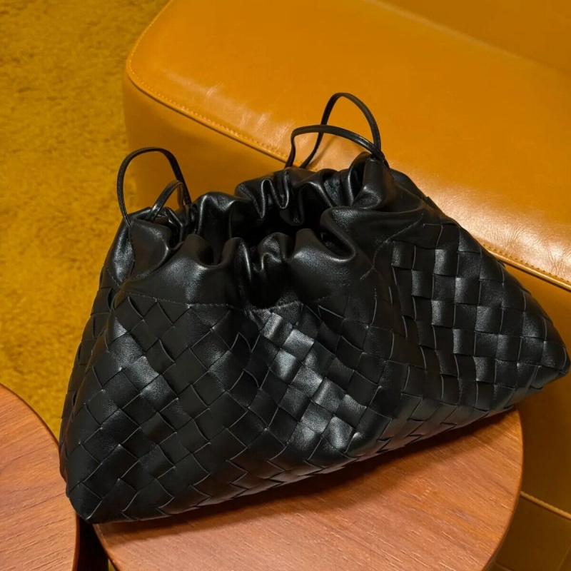 Sac de créateur 25 Dustbag Notte Sacs à bandoulière en cuir de veau Chaîne en métal Fermeture à cordon Fait à la main en cuir véritable Tricot so