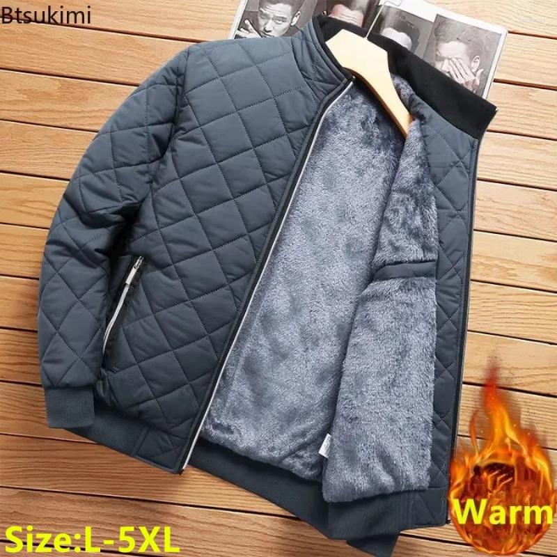 Men's Down Autumn Winter Clothing Fashion Stand Collar Thickened Warm Parkas Fleece Lining Outdoor Windbreaker Casual Jackets For Men c5