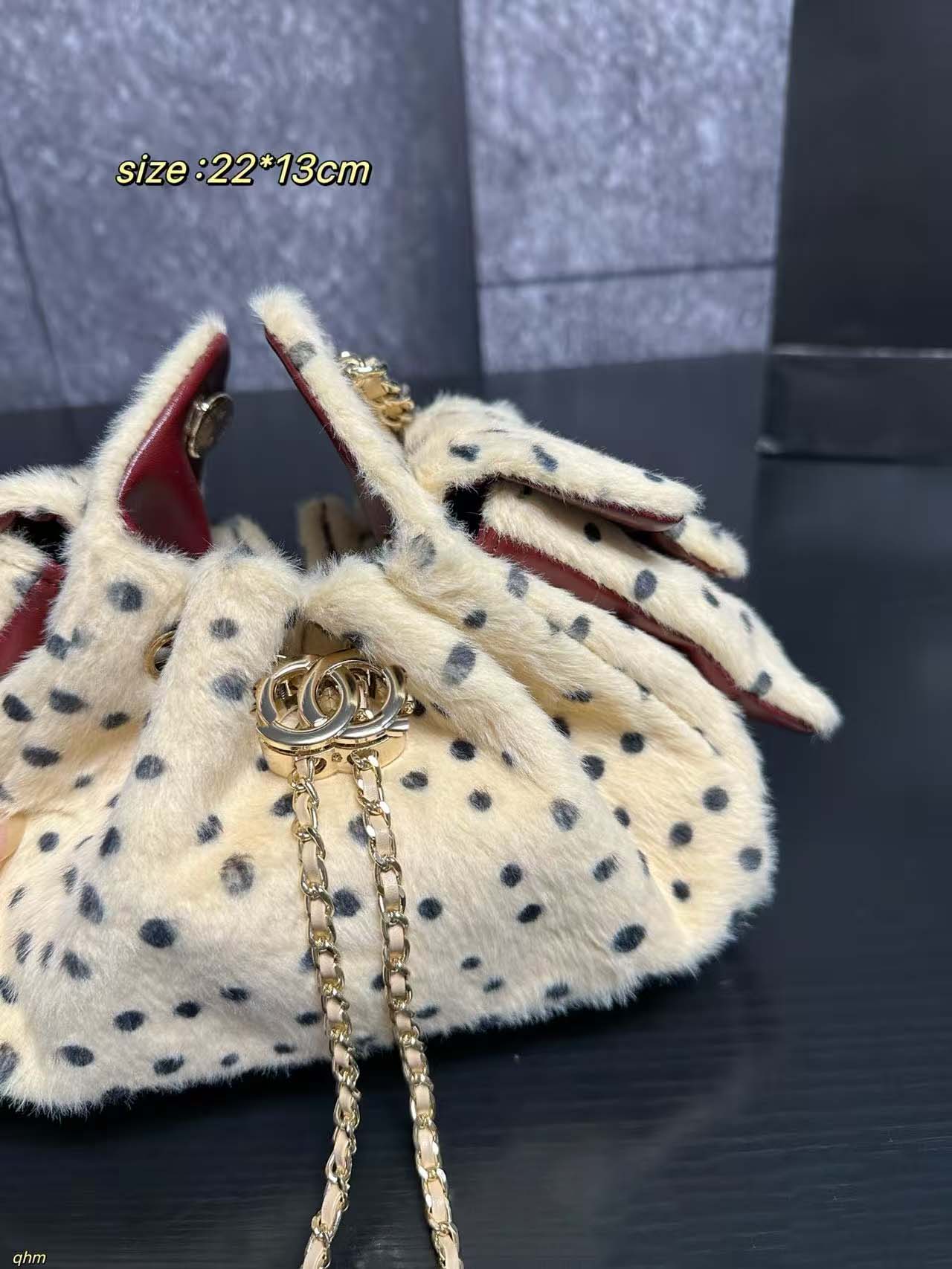 26A Top quality Designer bag luxury bag dalmatian spotted fur ch25 Mini Handbag chain shoulder bag Flap bag 2026 Trends wallet party evening bag cro