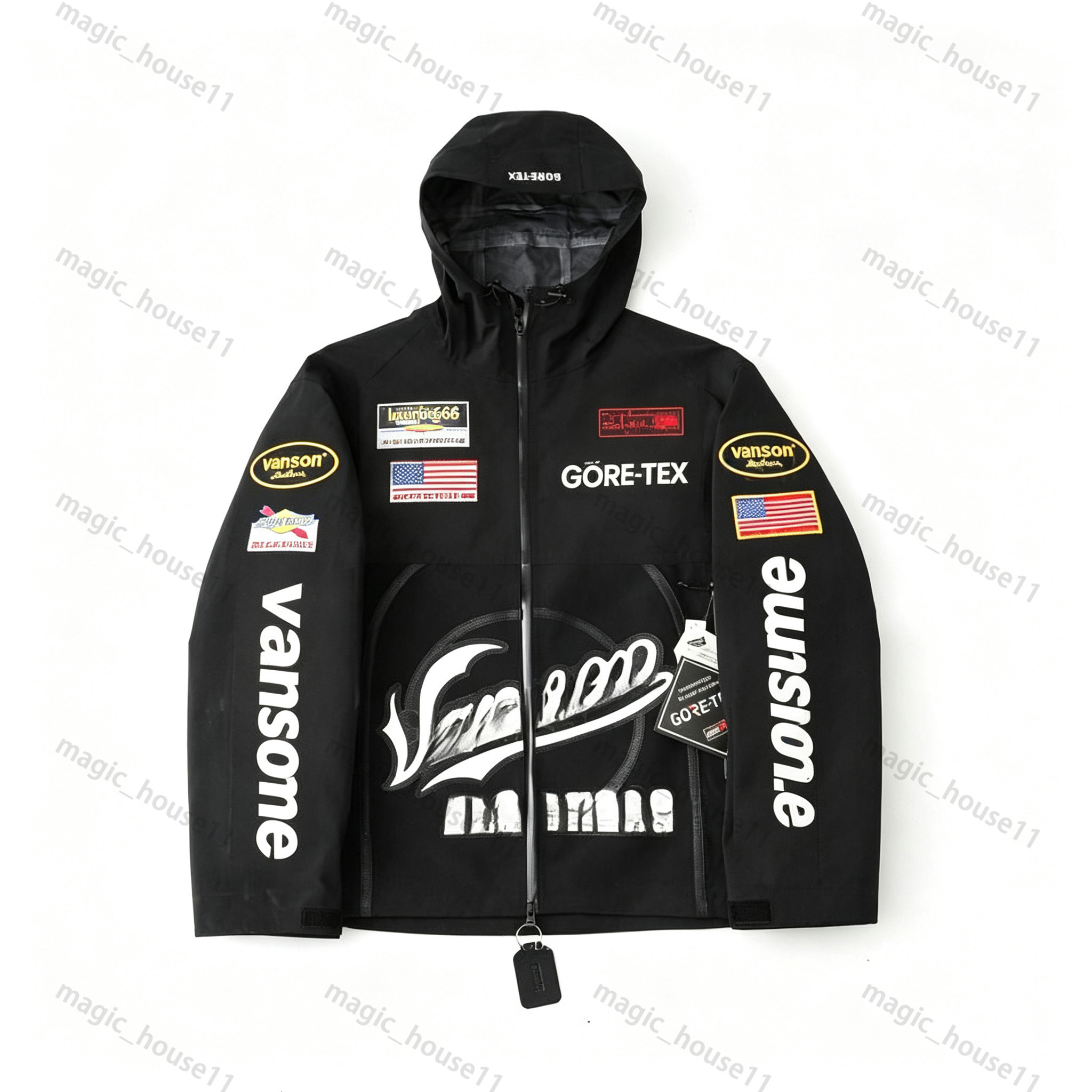 26Ss New Vanson Leather Jacket Mens Designer Embroidered Motorcycle Jacket Womens Cordura Baseball Uniform American Retro Trendy High Quality Vanson